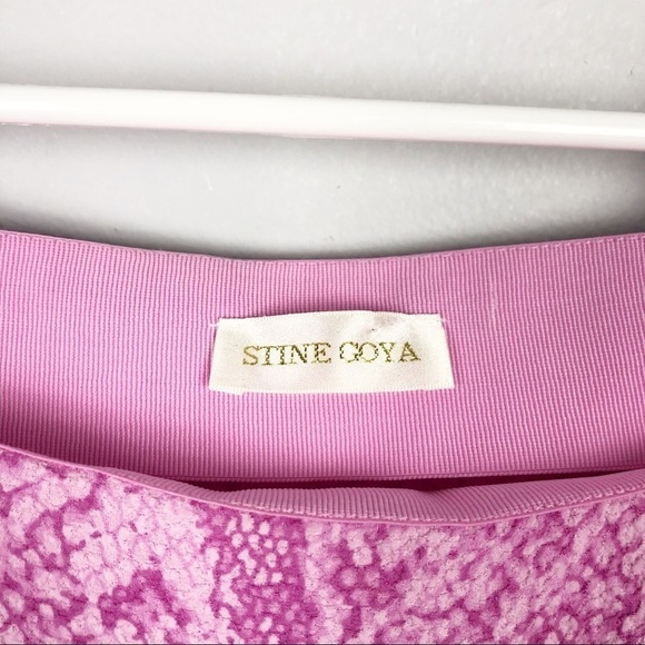 Stine Goya Irene Snake Printed Puff Sleeve Square Neck Top Blouse Pink XS - Picture 6 of 9